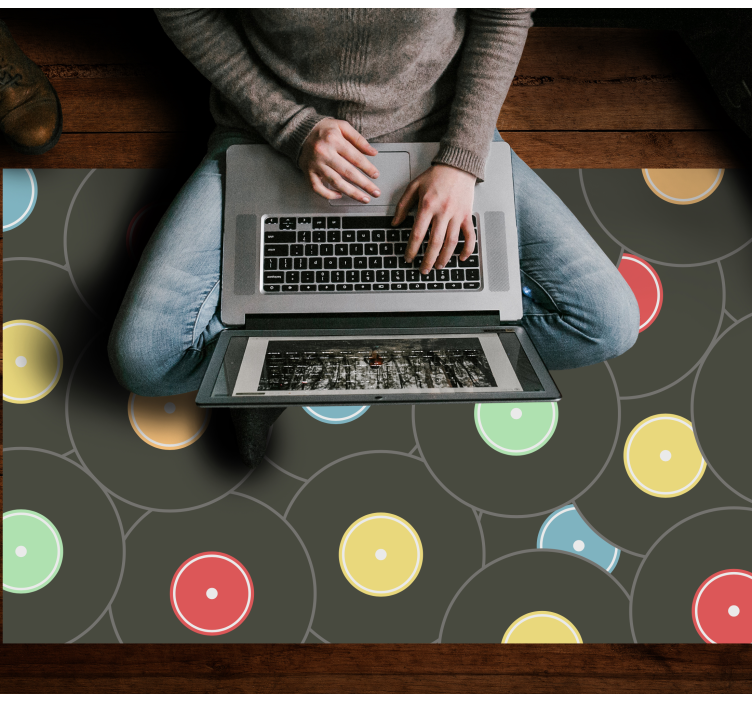 Teenager vinyl rug vibrant vinyl discs - TenStickers