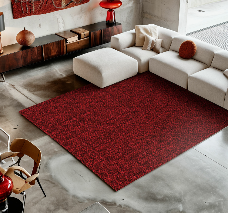 Textured wool effect red vinyl rug - TenStickers