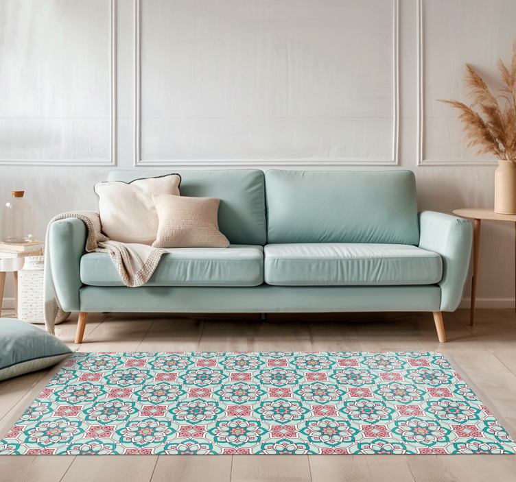 Tile Effect Pattern Overlay tile carpet - TenStickers