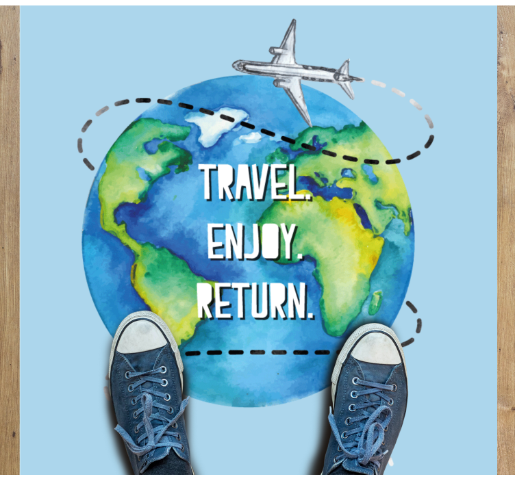 Travel enjoy return custom vinyl rug - TenStickers