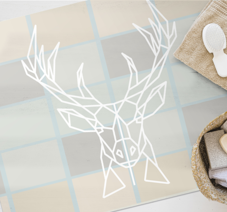 Triangle deer print nordic vinyl rug - TenStickers