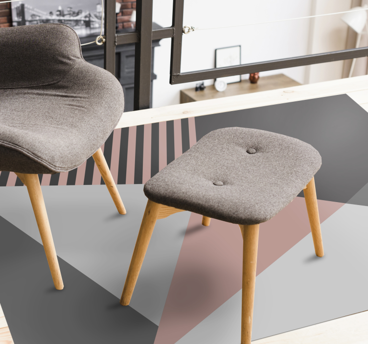 Triangular geometric motif modern vinyl rug - TenStickers