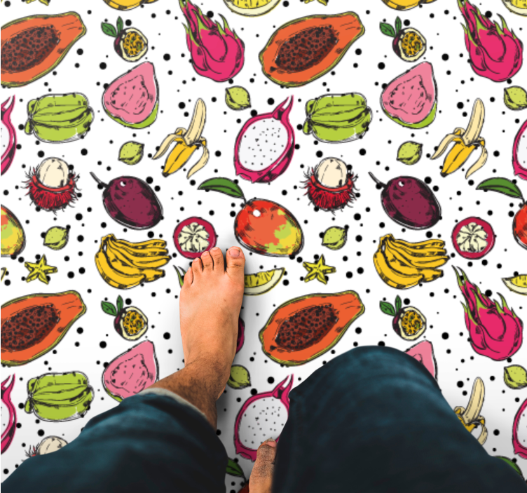 TROPICAL FRUIT PATTERN flower vinyl rug - TenStickers