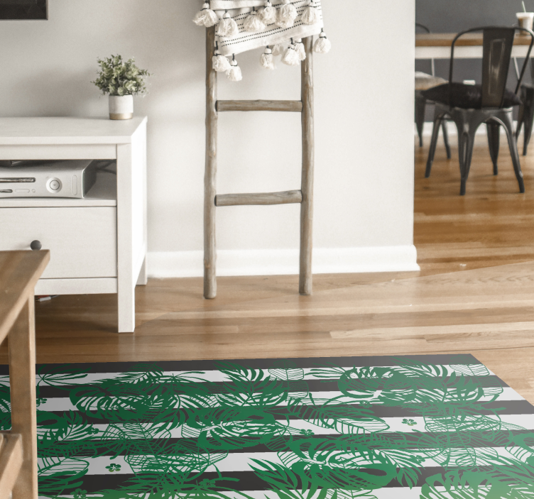 Tropical Leaf Patterns floral vinyl rug - TenStickers