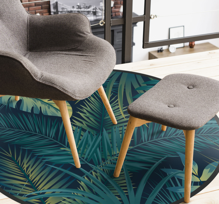 Tropical leaves vinyl rug - TenStickers