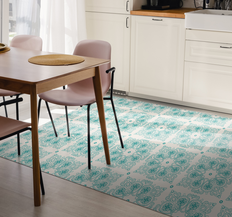 Turquoise tiles tile carpet - TenStickers