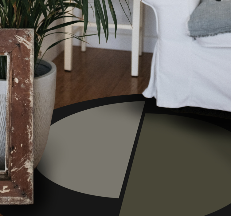 Two-Tone Oval minimalist vinyl rug - TenStickers