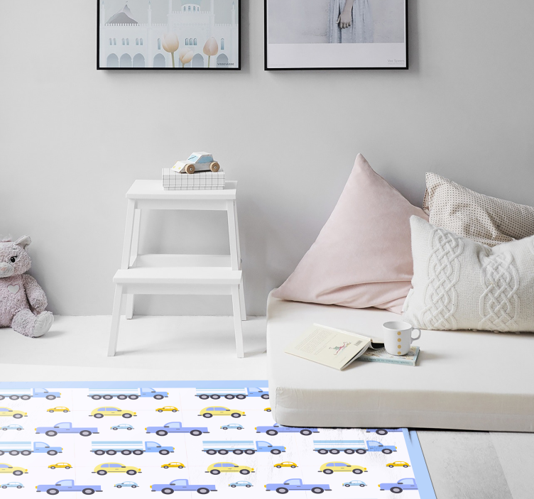Types of Truck kids vinyl rug - TenStickers