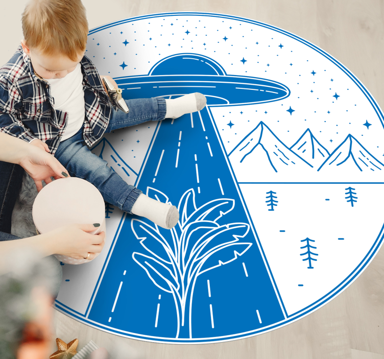 UFO Adventure vinyl rug - TenStickers