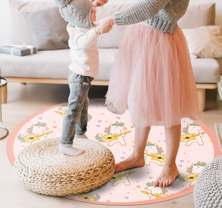 Unicorn Dance Circle kids vinyl rug - TenStickers