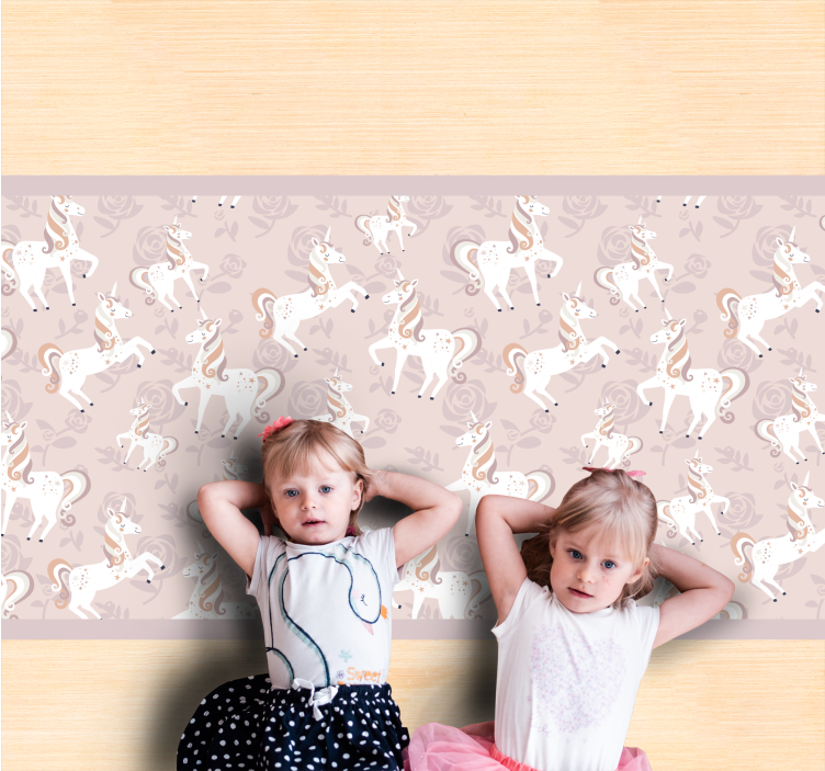 Unicorn Dreamscape kids vinyl rug - TenStickers