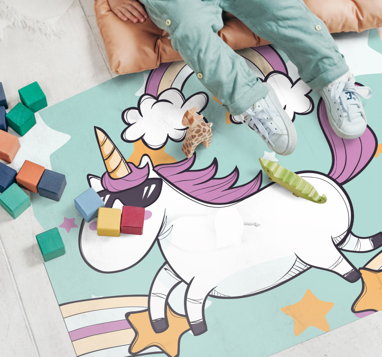 Unicorn Rainbow vinyl rug - TenStickers
