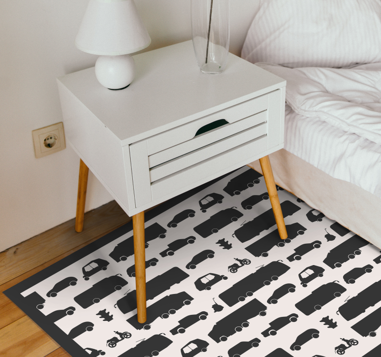 Vehicle Silhouettes road vinyl rug - TenStickers