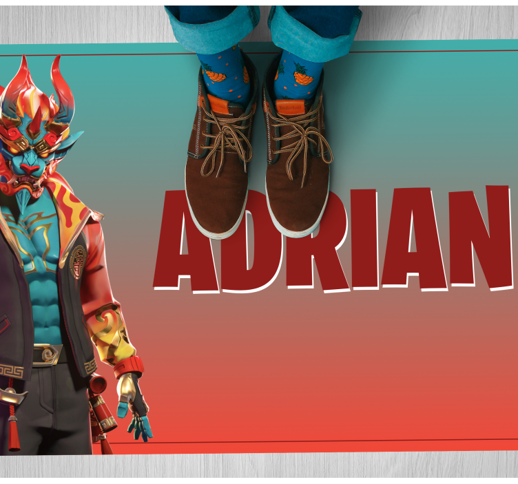 Gaming character with name teenager vinyl rug - TenStickers