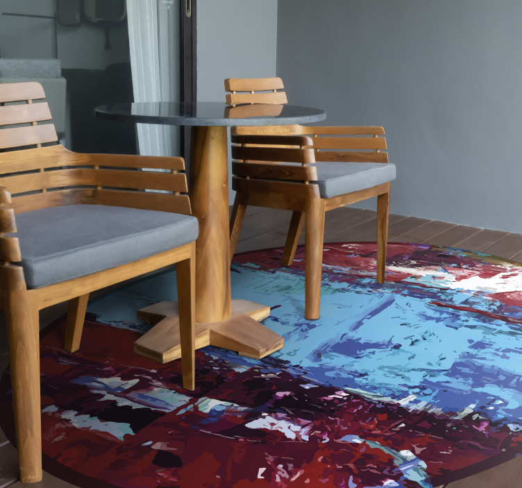 Vibrant geometric forms vinyl rug - TenStickers