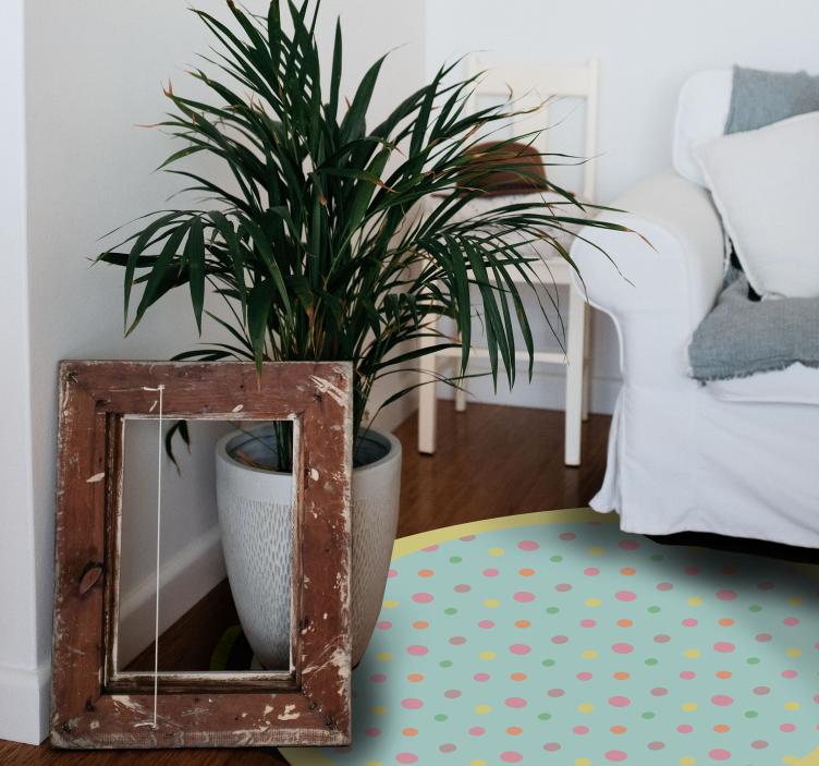 Vibrant Spotty Dots living room vinyl rug - TenStickers