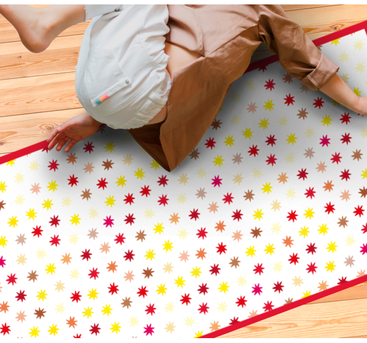 Vibrant Star Motif vinyl rug - TenStickers
