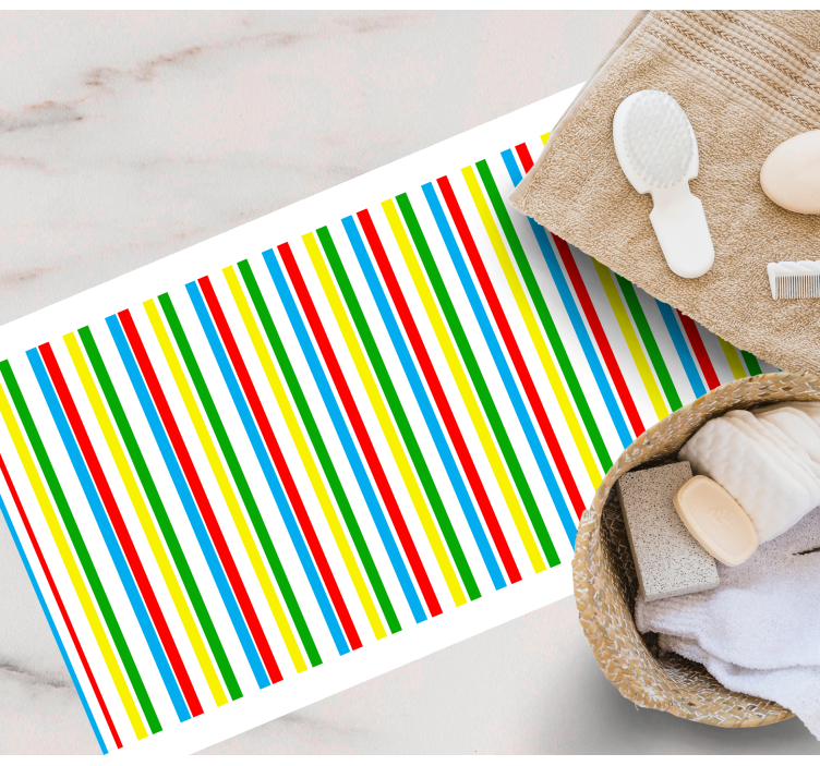 Colorful vertical pattern stripes vinyl rug - TenStickers