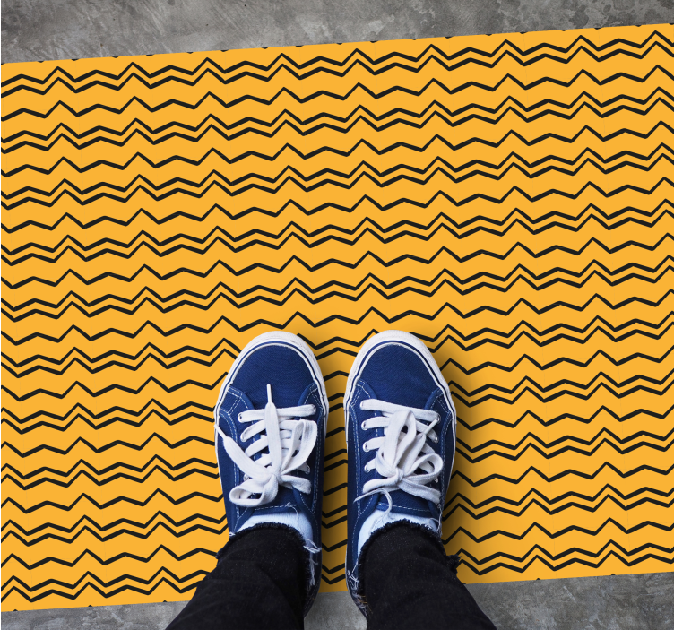 Vibrant Zigzag Pattern stripes vinyl rug - TenStickers