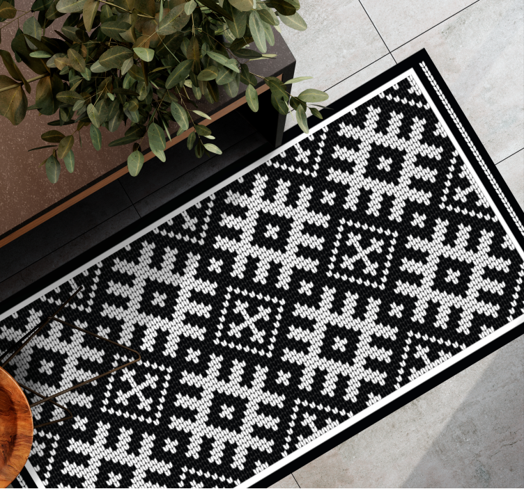 Viking chained squares pattern geometric rugs - TenStickers