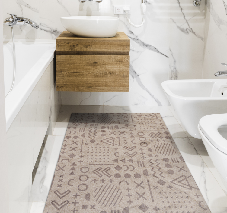 Vinyl carpet sand texture with shapes rug - TenStickers