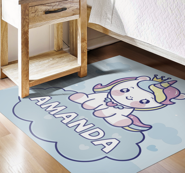 Vinyl rug custom baby unicorn design - TenStickers