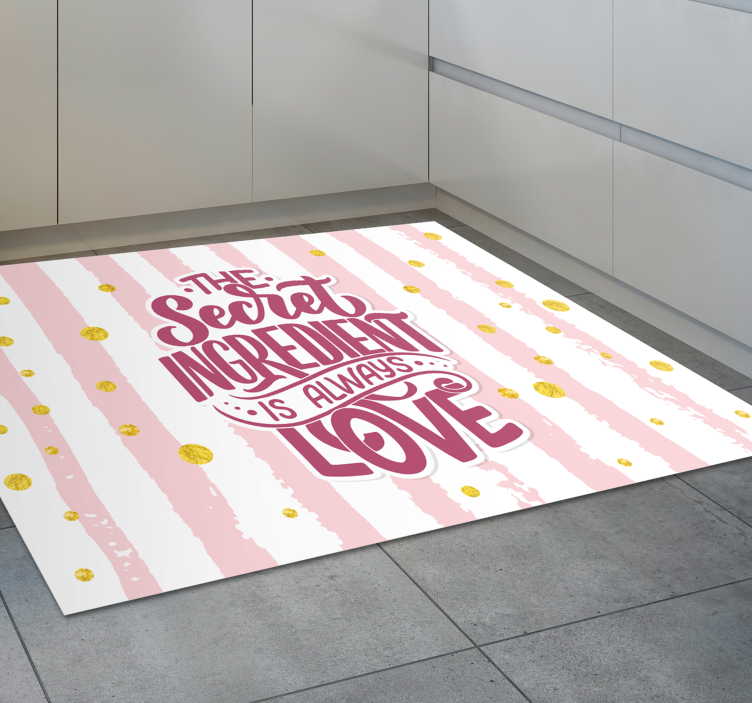 Vinyl rug kitchen with motivational phrases - TenStickers