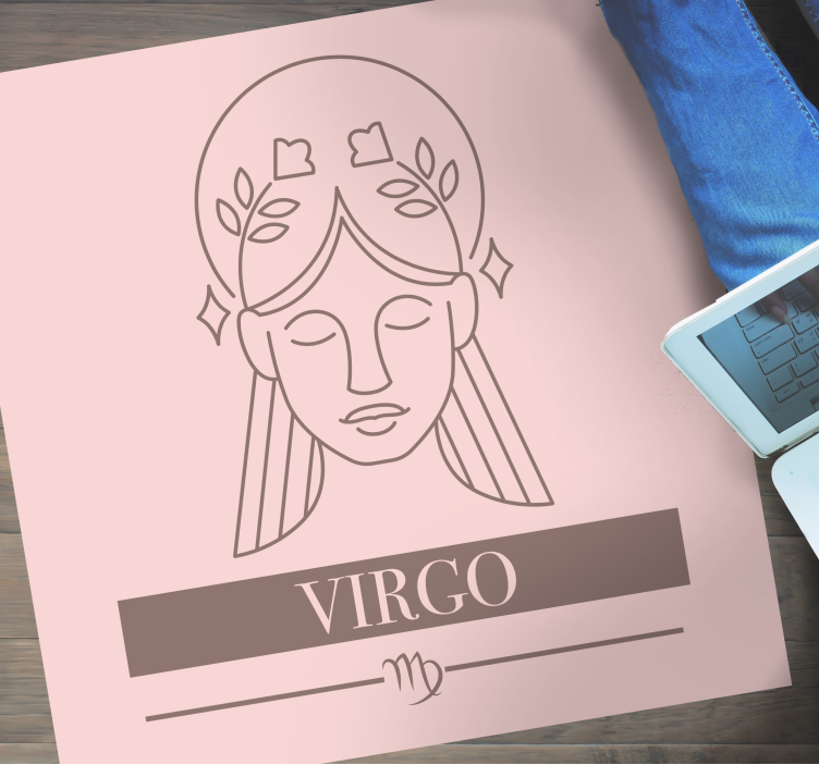 Virgo Zodiac Symbol custom vinyl rug - TenStickers