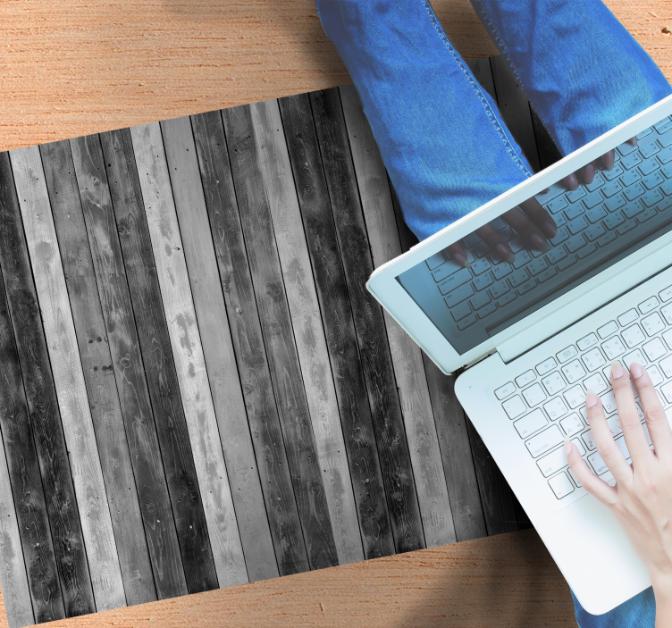 Warm grey look wood vinyl rug - TenStickers