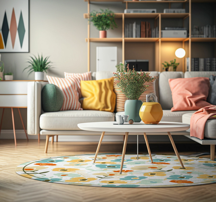 Watercolor Flowers Watercolor Flowers nature rug - TenStickers