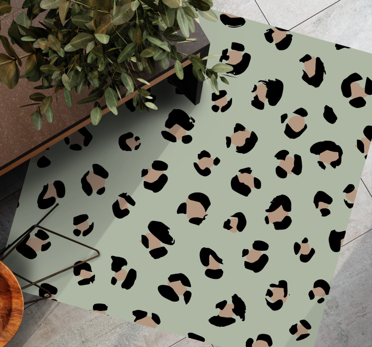 Watercolor leopard print pattern vinyl rug - TenStickers