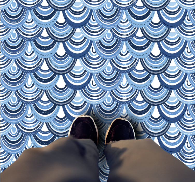 Wave Pattern geometric vinyl rug - TenStickers