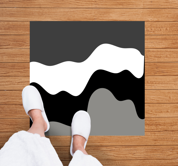 Wavy Contrast Patterns minimalist vinyl rug - TenStickers
