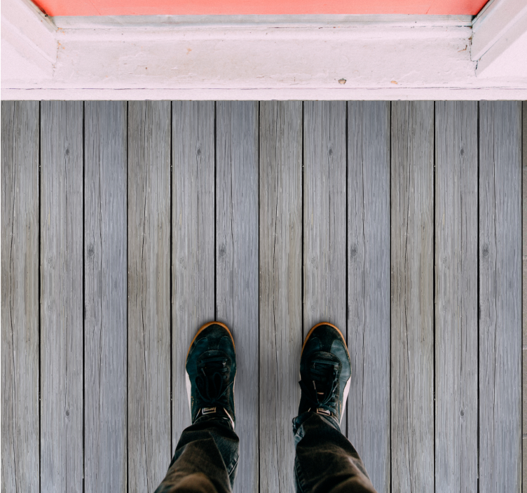 Weathered greyn planks wood vinyl rug - TenStickers