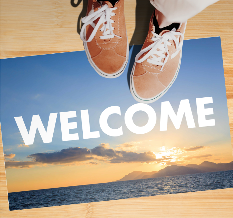 Welcome landscape entrance hall tiles - TenStickers