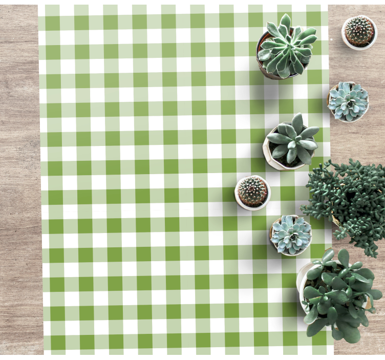 White and green patterned  rectangular rug - TenStickers