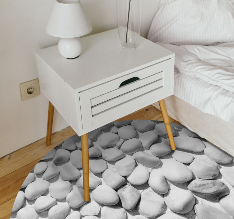 White irregular stone vinyl rug - TenStickers