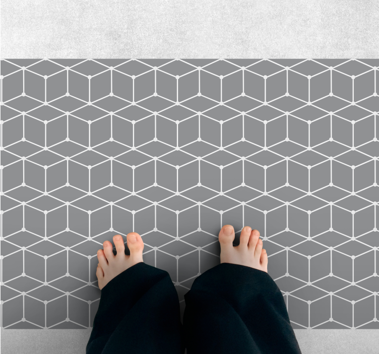 White cubes over a grey background modern rug - TenStickers