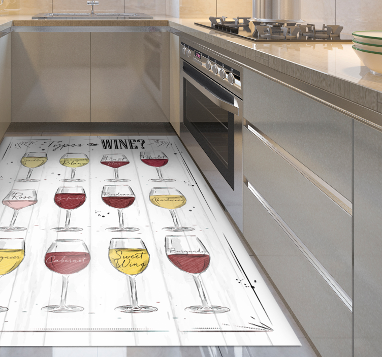 Wine Glass Guide custom vinyl rug - TenStickers