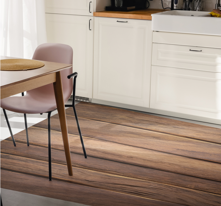 Wood horizontal planks living room rug - TenStickers