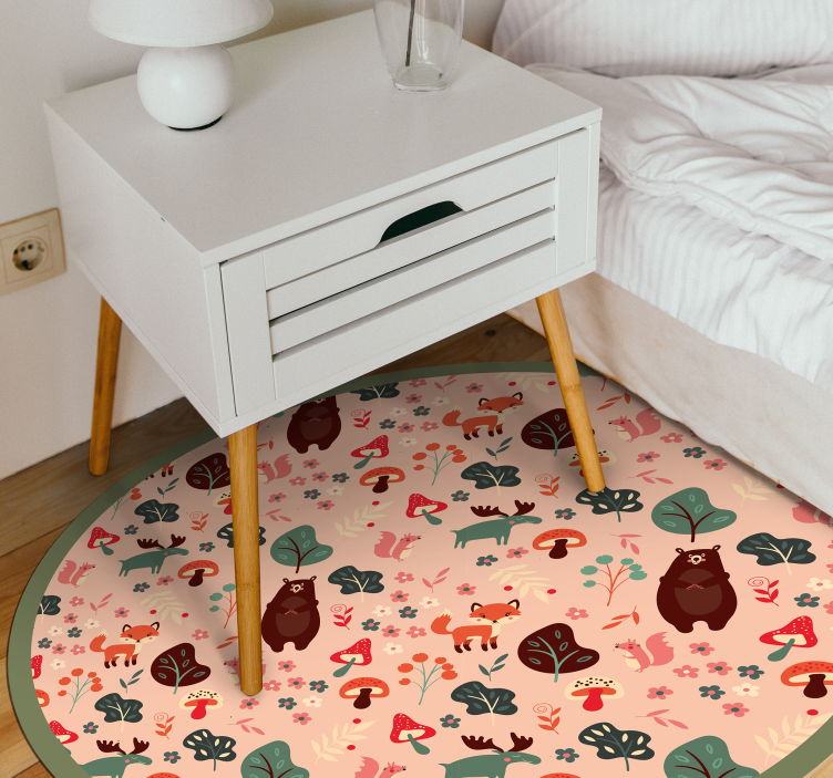 Woodland Creatures vinyl rug - TenStickers