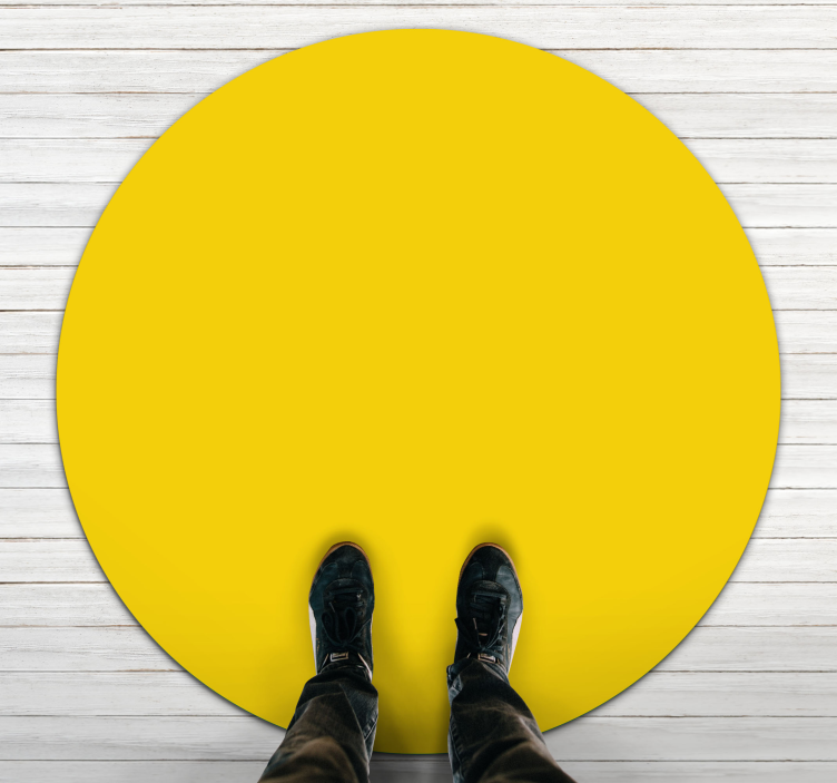 Yellow background modern vinyl rug - TenStickers