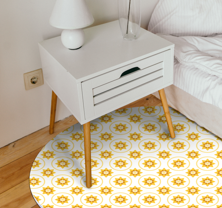 Yellow Floral Concept flower vinyl rug - TenStickers