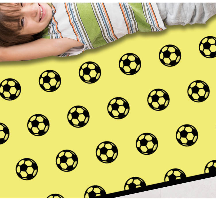 Yellow Soccer Pattern gaming vinyl rug - TenStickers