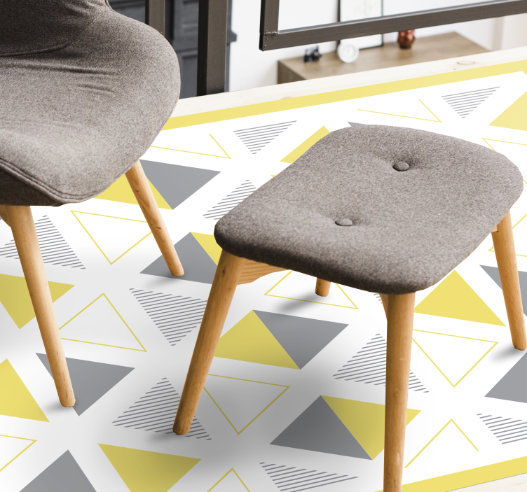 YELLOW TRIANGLE PATTERN geometric vinyl rug - TenStickers