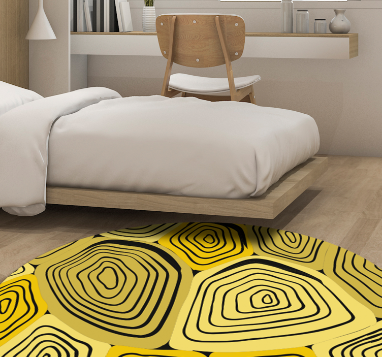 Yellow turtle pattern animal print vinyl rug - TenStickers