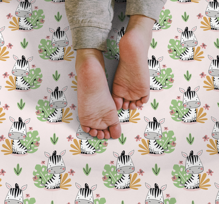 Zebra Jungle Pattern vinyl rug - TenStickers