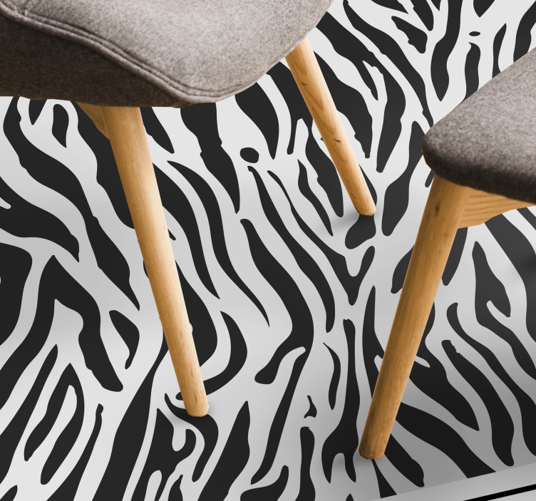 Zebra stripes patterned animal print vinyl rug - TenStickers