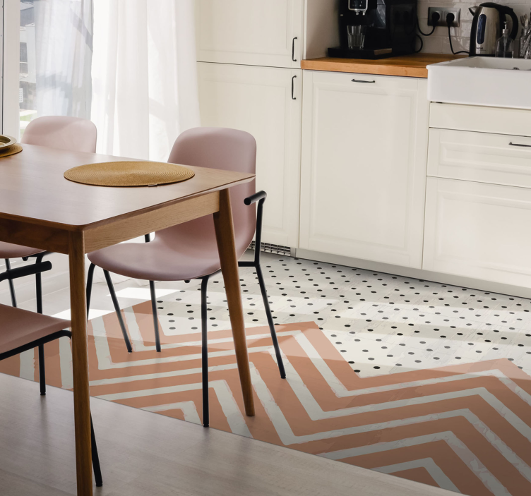 Zigzag dottet pattern geometric vinyl rug - TenStickers