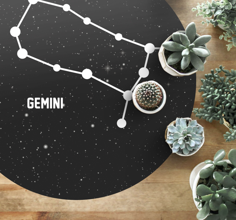 Zodiac sign Gemini modern rug - TenStickers